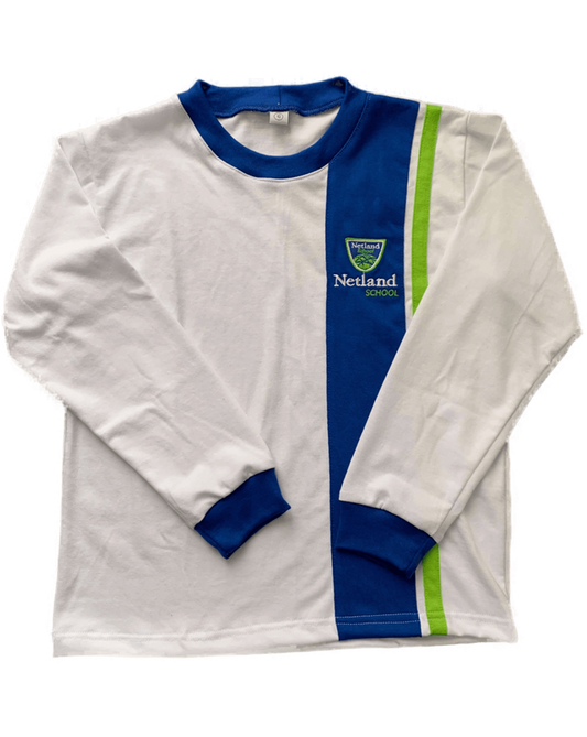 Polera Blanca Manga Larga Netland School